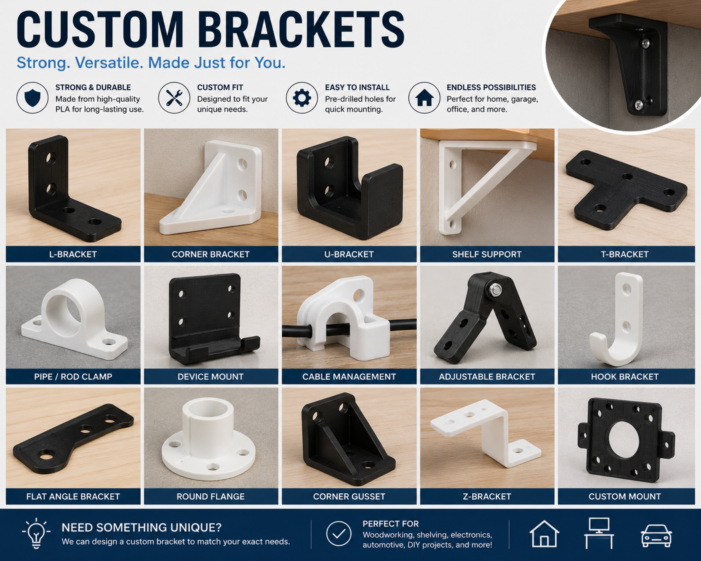 3D Printed Custom Brackets